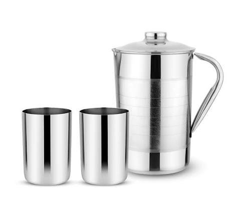 Stainless Steel Jug & Glass Set